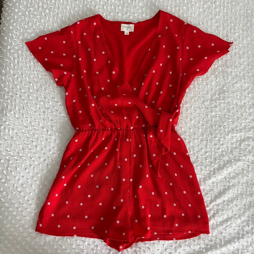Everly Red Dress with White Dots